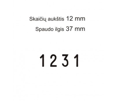 Numeratorius 15124, 12 mm,  4 skaičių