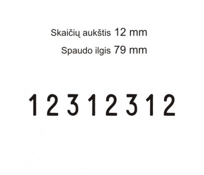 Numeratorius 15128, 12 mm, 8 skaičių