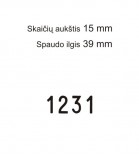 Numeratorius 15154, 15 mm, 4 skaičių