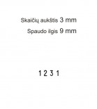 Numeratorius 1534, 3 mm, 4 skaičių