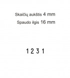 Numeratorius 1544, 4 mm, 4 skaičių