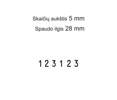 Numeratorius 1556, 5 mm, 6 skaičių