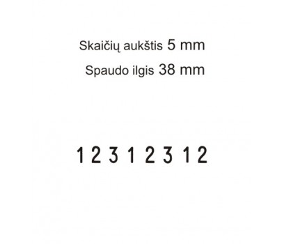 Numeratorius 1558, 5 mm, 8 skaičių