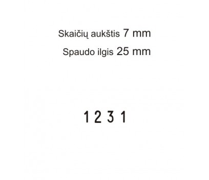 Numeratorius 1574, 7 mm, 4 skaičių