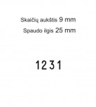 Numeratorius 1594, 9 mm, 4 skaičių