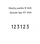 Numeratorius 1596, 9 mm, 6 skaičių