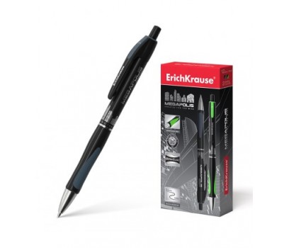 Automatinis tušinukas Megapolis  ErichKrause  0,7mm juodos sp.