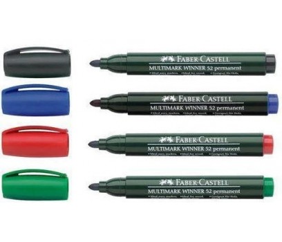 Žymeklis permanentinis  Faber-Castell Winner 52, 2.8mm raudonos sp.