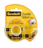 Dvipusė lipni juostelė 3M Scotch 12mmx6,3m su dėklu skaidri