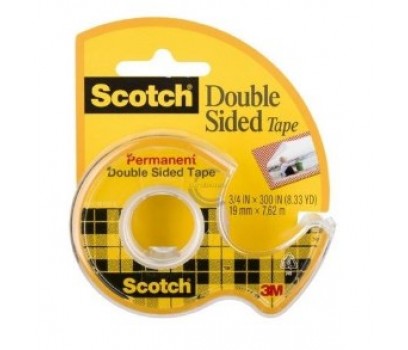 Dvipusė lipni juostelė 3M Scotch 12mmx6,3m su dėklu skaidri