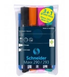 Žymeklių baltai magnetinei lentai rinkinys Schneider MAXX 293 4spalvos
