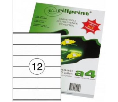 Lipnios etiketės Rillprint A4  105 x 48mm 12 lipd/lap.