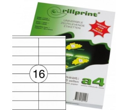 Lipnios etiketės Rillprint A4 105 x 37mm 16 lipd/lap.