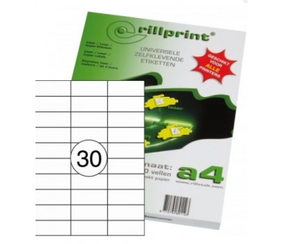 Lipnios etiketės Rillprint A4  70 x 29,7mm 30 lipd/lap.