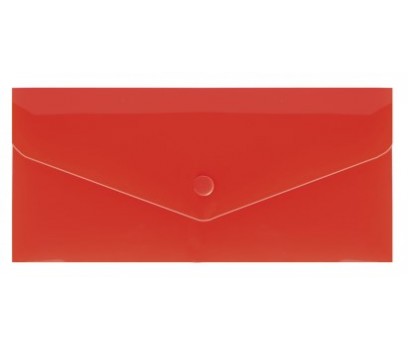 Aplankas - vokas su spaustuku DL EconoMix  225x116mm  raudonos sp.
